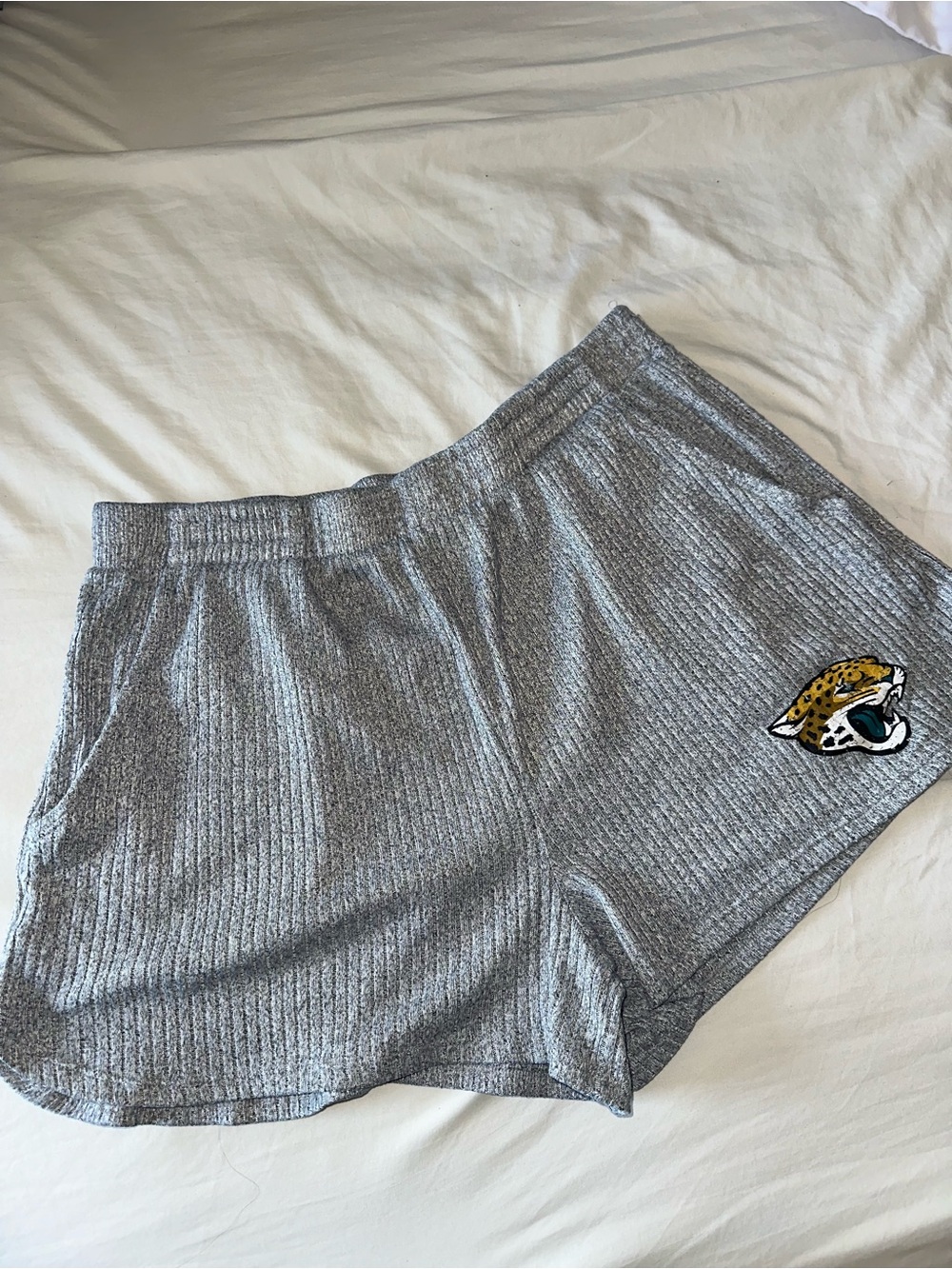 NFL Jacksonville Jaguars Ribbed Women’s Grey Comfy Lounge Shorts M